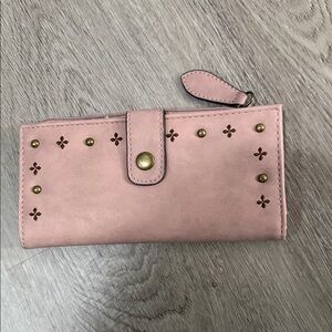 Maurices Blush Pink Wallet with Gold Accents
